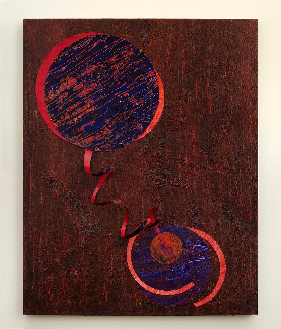 Abstract Painting di Jean Adele Wolff - Mandala en Rouge #2 astratto contemporaneo colorato