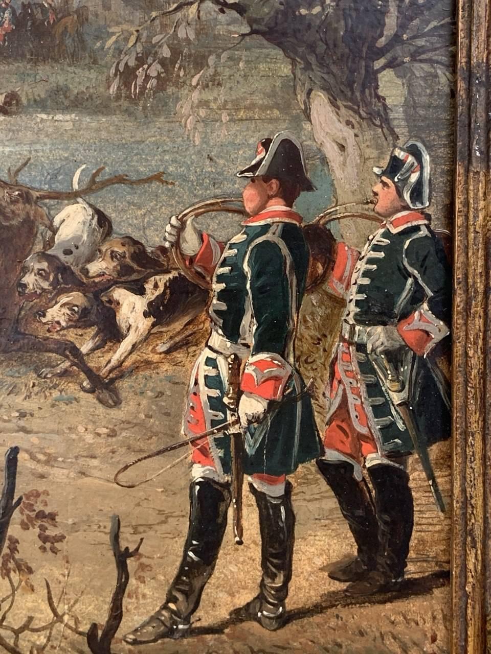 Jean Adolphe Boucé (französischer Maler) - Landschaftsmalerei des 19. Jahrhunderts - Jagd im Angebot 6