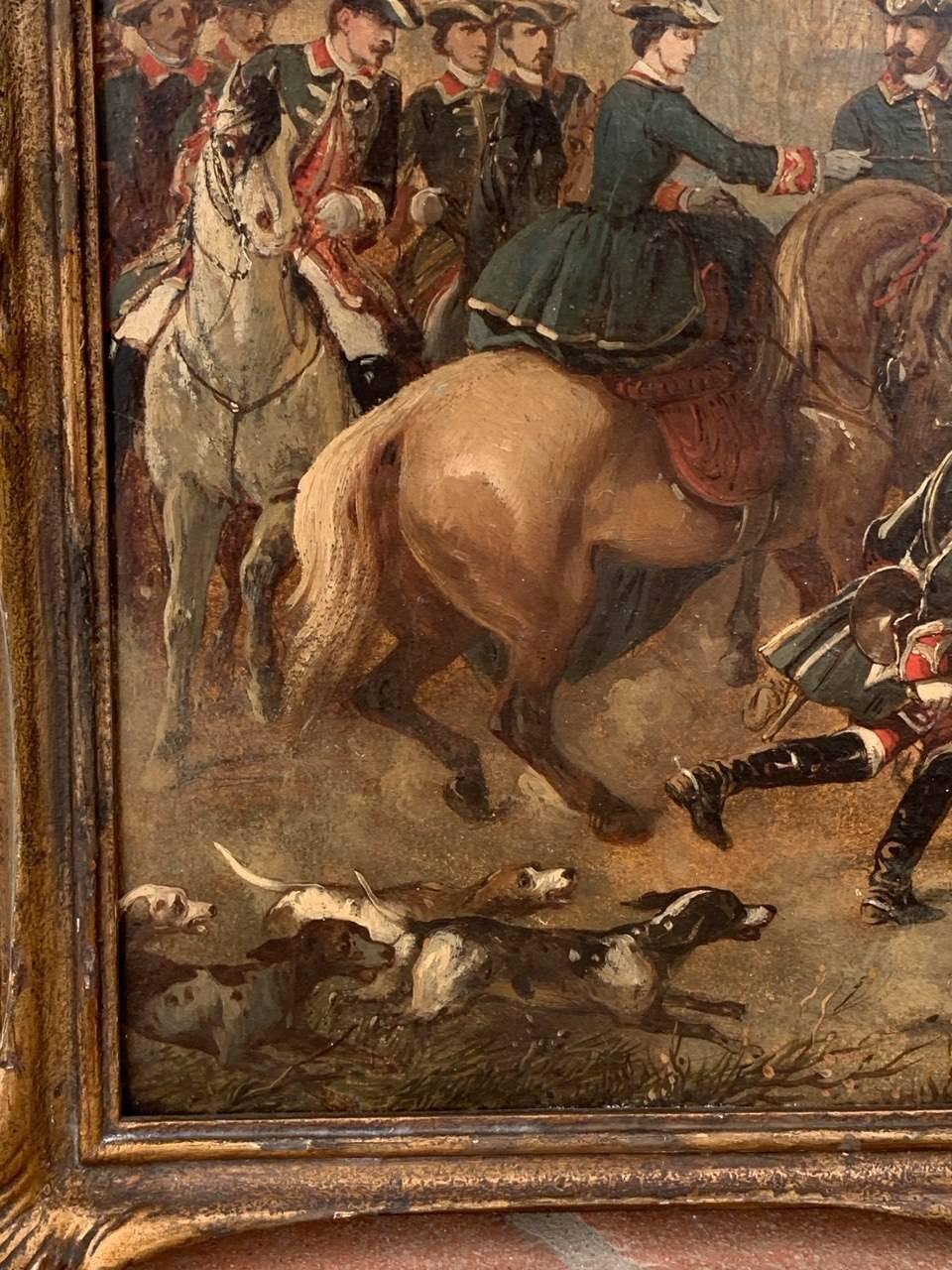 Jean Adolphe Boucé (französischer Maler) - Landschaftsmalerei des 19. Jahrhunderts - Jagd im Angebot 4