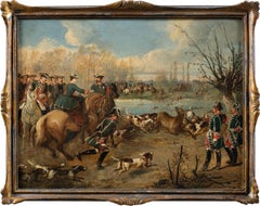 Jean Adolphe Boucé (French painter) - 19th century landscape painting - Hunt