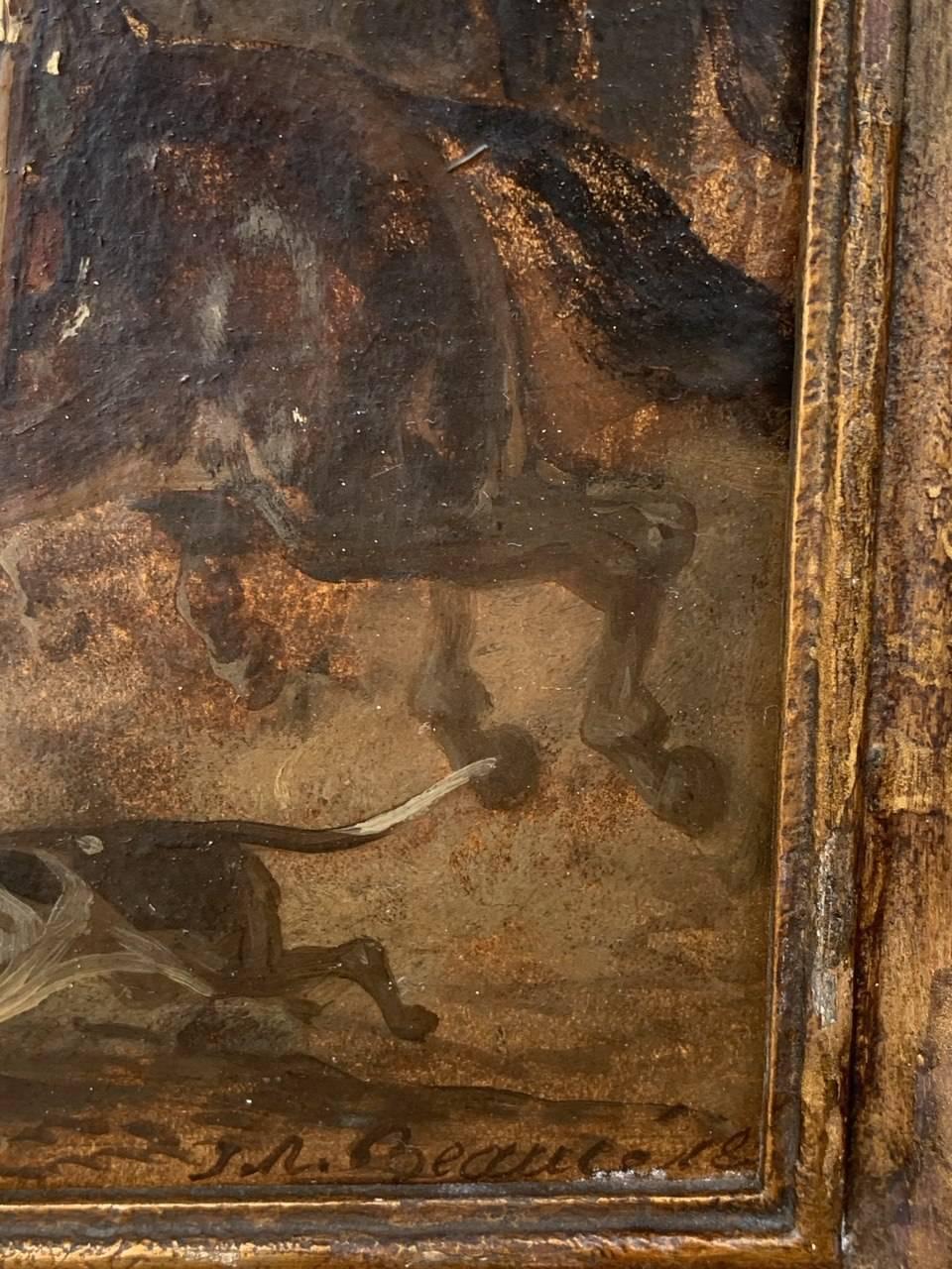 Jean Adolphe Boucé (peintre français) - peinture de paysage du 19e siècle - Chasse en vente 7