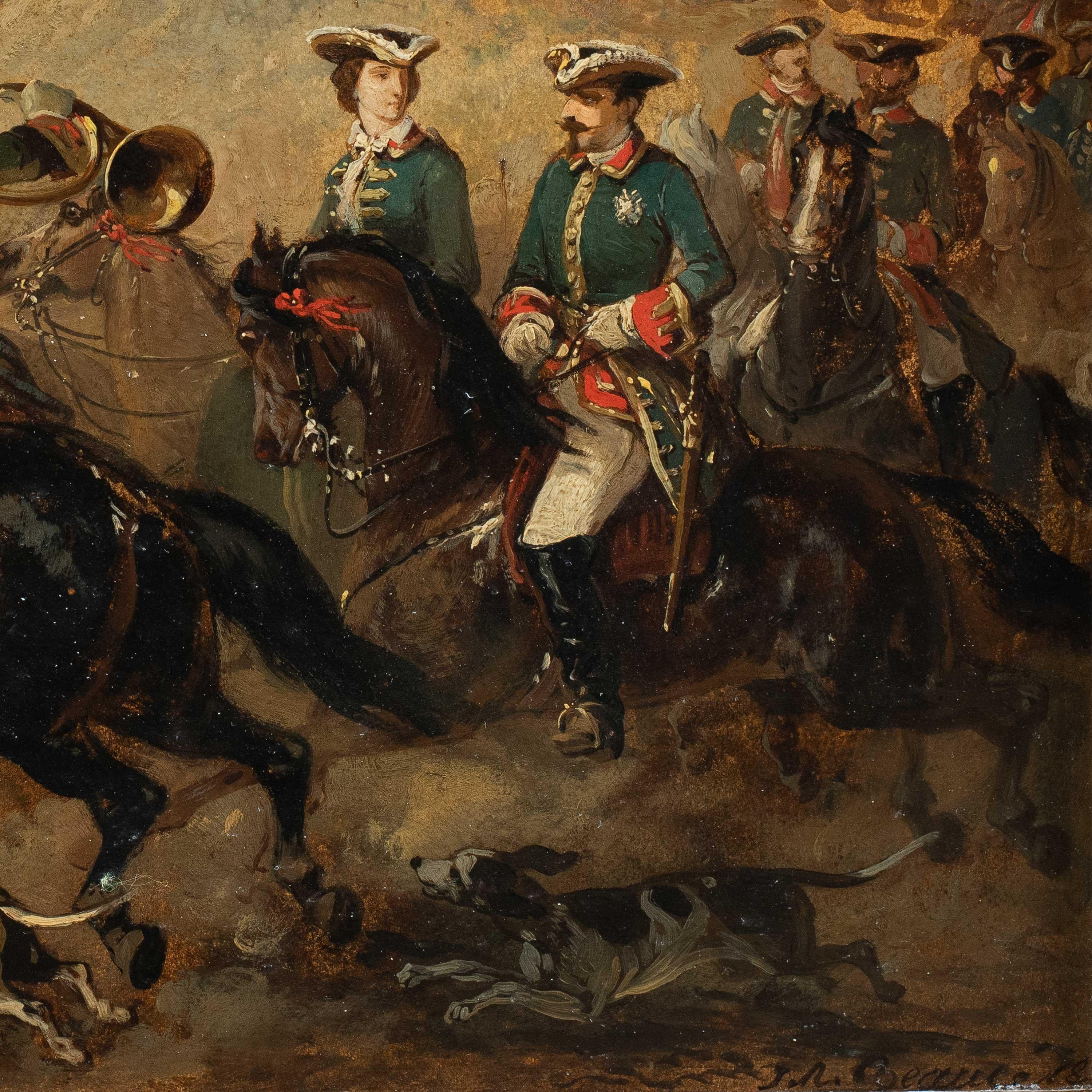 Jean Adolphe Boucé (peintre français) - peinture de paysage du 19e siècle - Chasse - Painting de  Jean Adolphe Boucé