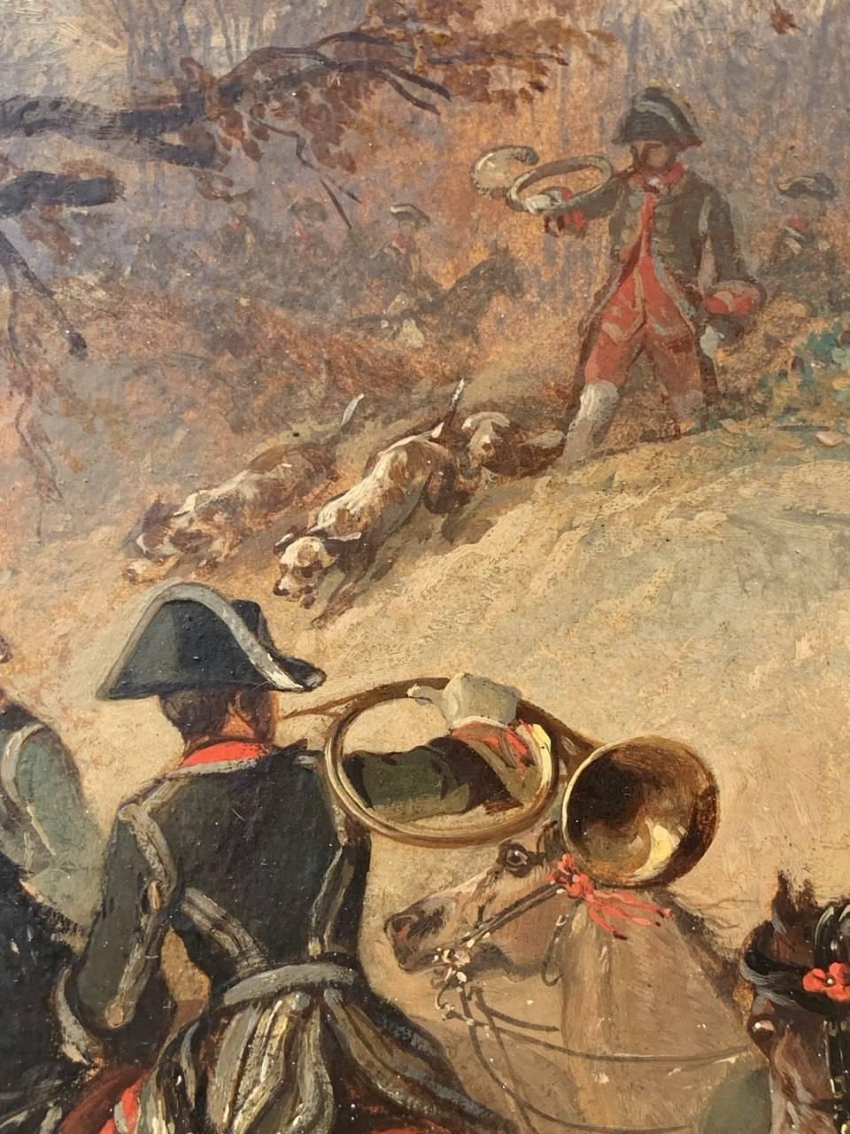 Jean Adolphe Boucé (peintre français) - peinture de paysage du 19e siècle - Chasse en vente 3