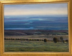 Landscape, People & Water-Original Acrylic on Canvas Haitian Painting Framed