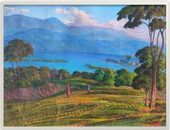River & Mountains- Haitian Acrylic Painting On Canvas