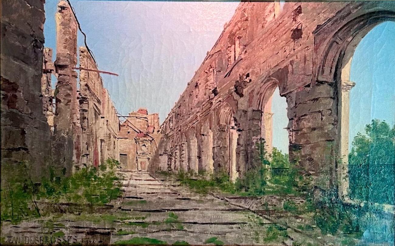 Ruinas en el paisaje.
Artista firmado y fechado 1886 abajo a la izquierda lienzo 14 