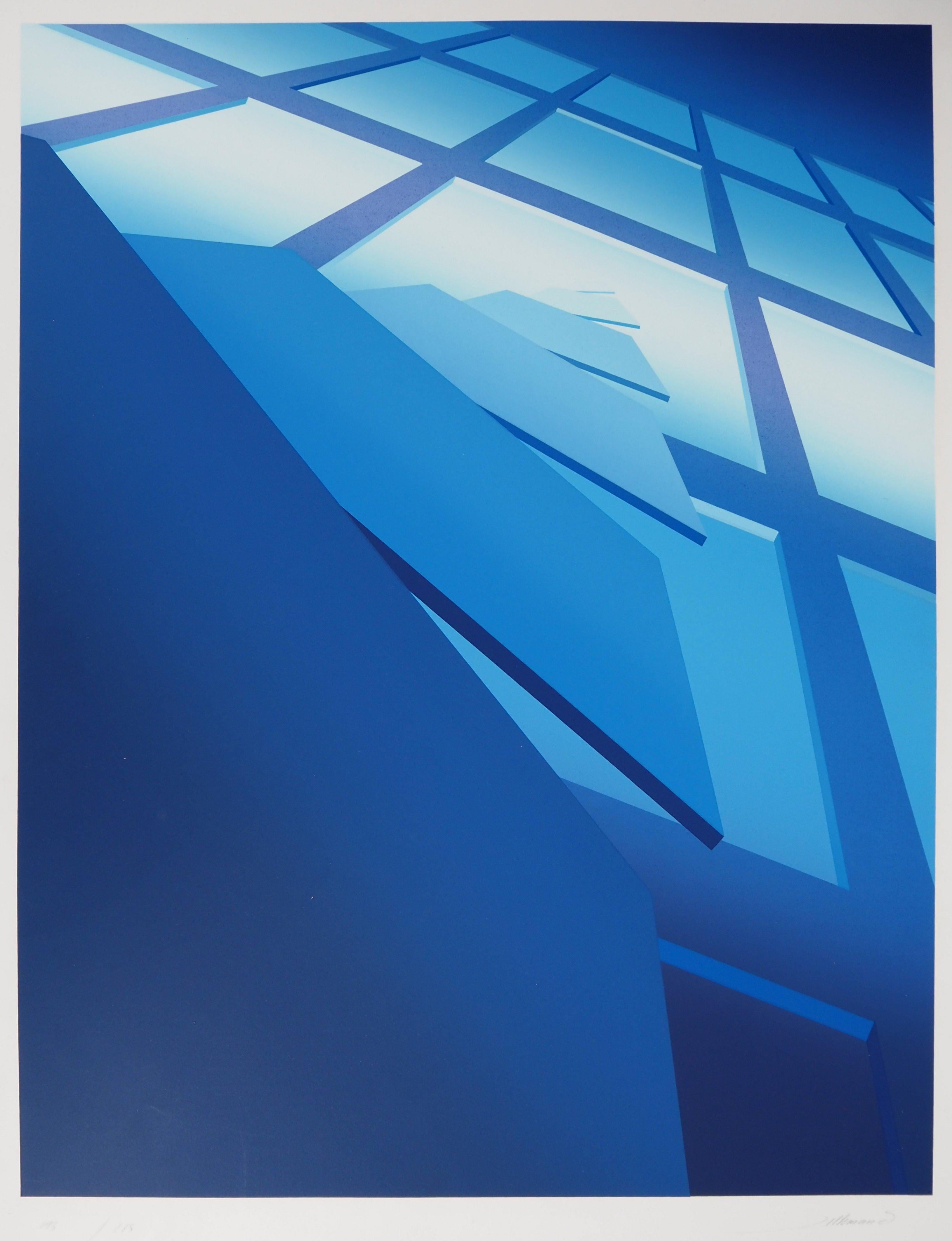 Space Time - Original handsigned lithograph - Surrealist Print by Jean Allemand