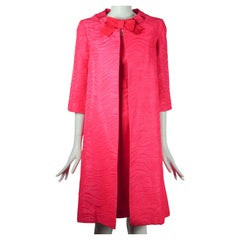 Jean Allen London Dress and Jacket Two Piece Set in Fuchsia Pink with Bow Detail