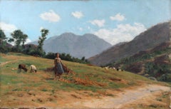 Shepherdess and flock