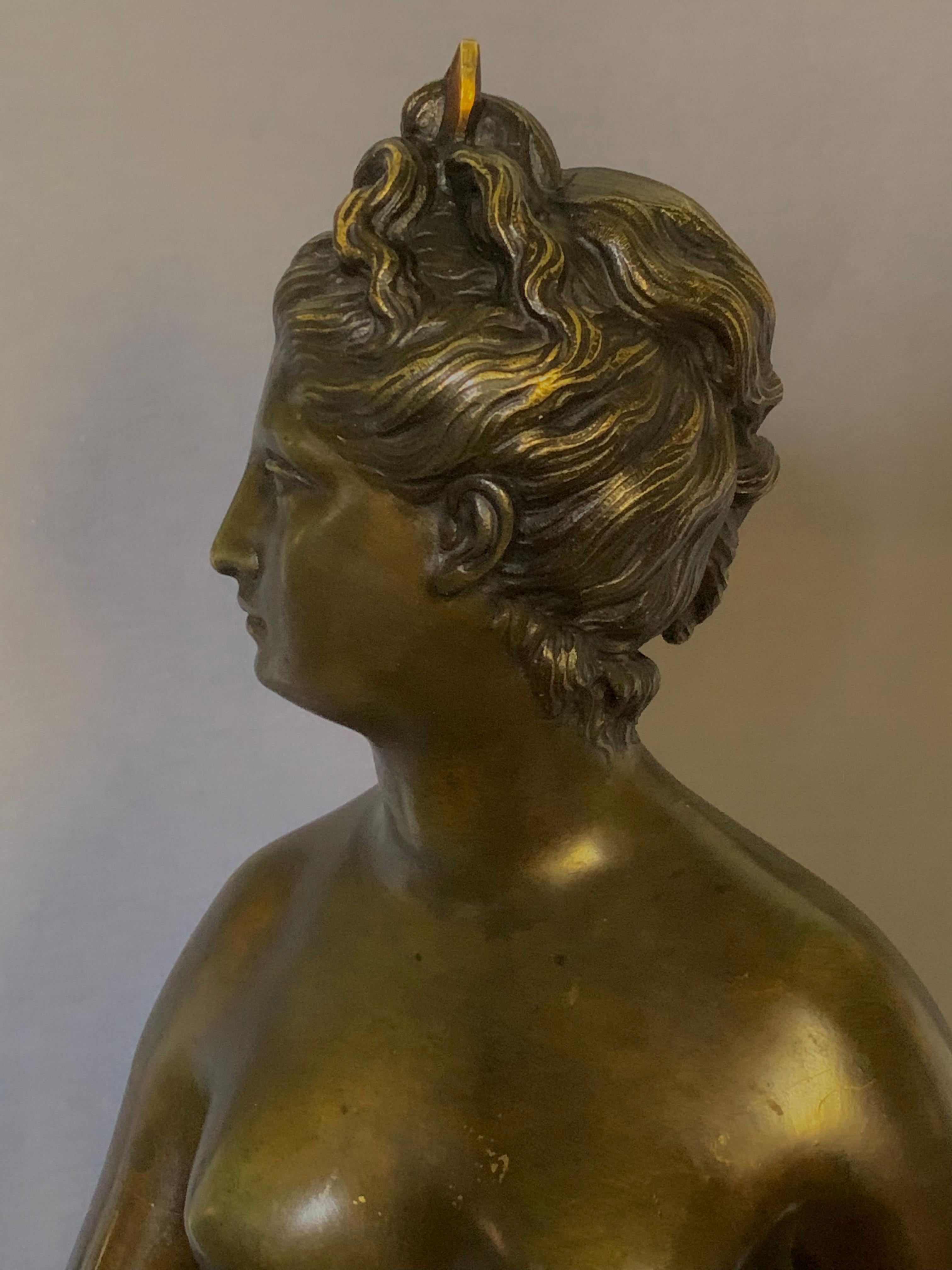 “Diana the Huntress” bronze after J. A. Houdon , France circa 1870 For Sale 1