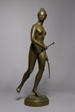 Diana the Huntress, the Goddess of Hunting Bronze Sculpture of Woman