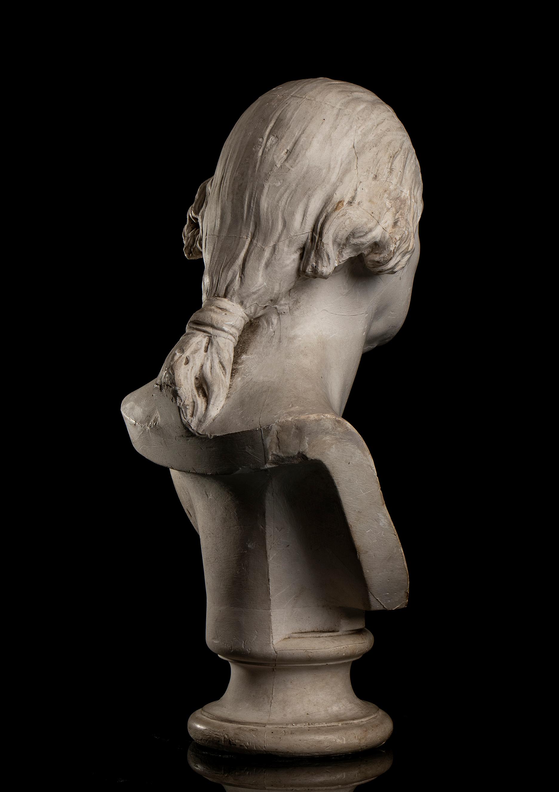 Portrait du président George Washington - Noir Figurative Sculpture par Jean-Antoine Houdon