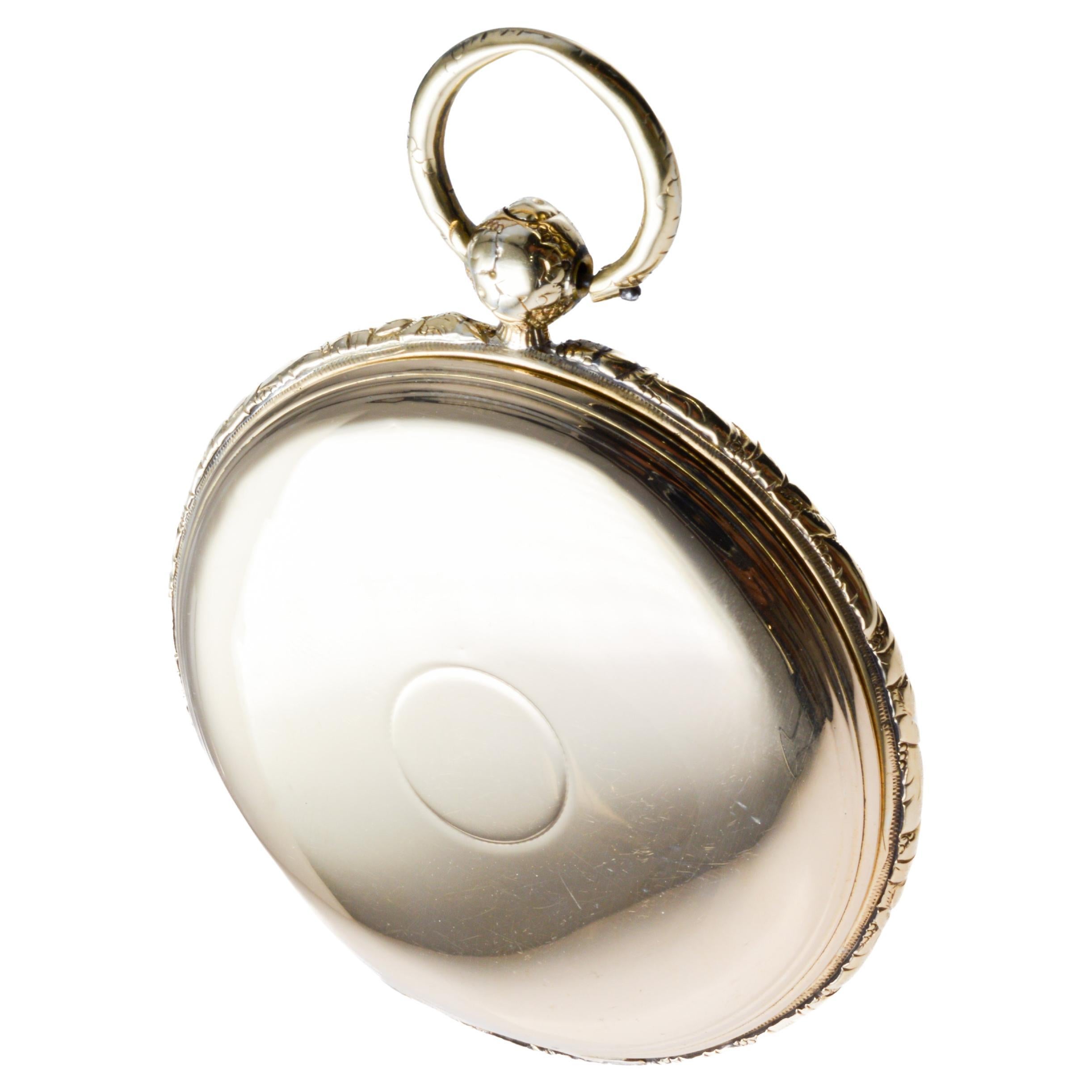Jean-Antoine Lepine Rose Gold Ruby Cylinder French Pocket Watch, circa 1780 For Sale 3