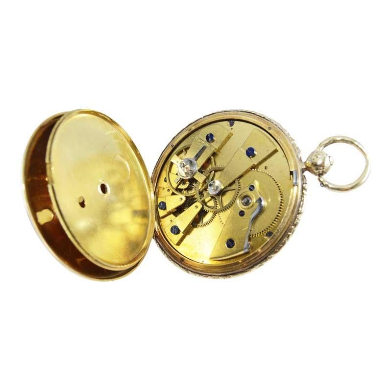 Jean-Antoine Lepine Rose Gold Ruby Cylinder French Pocket Watch, circa 1780 For Sale 2
