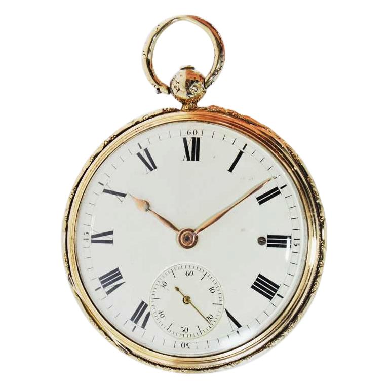 Jean-Antoine Lepine Rose Gold Ruby Cylinder French Pocket Watch, circa 1780