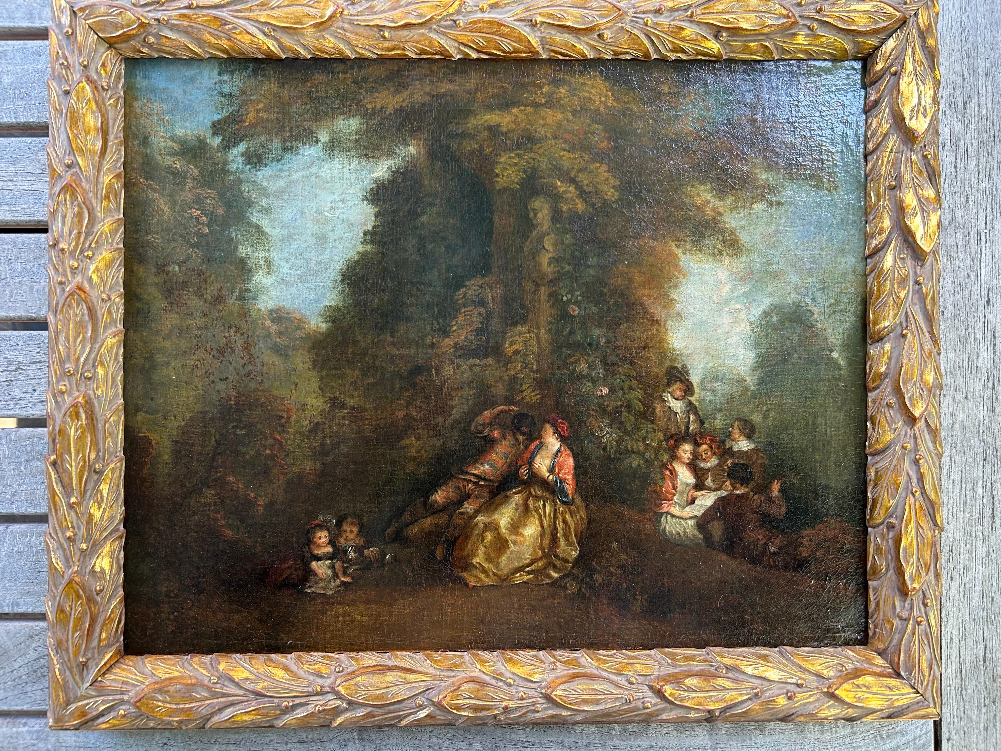 Fête Galante - Painting de Jean Antoine Watteau