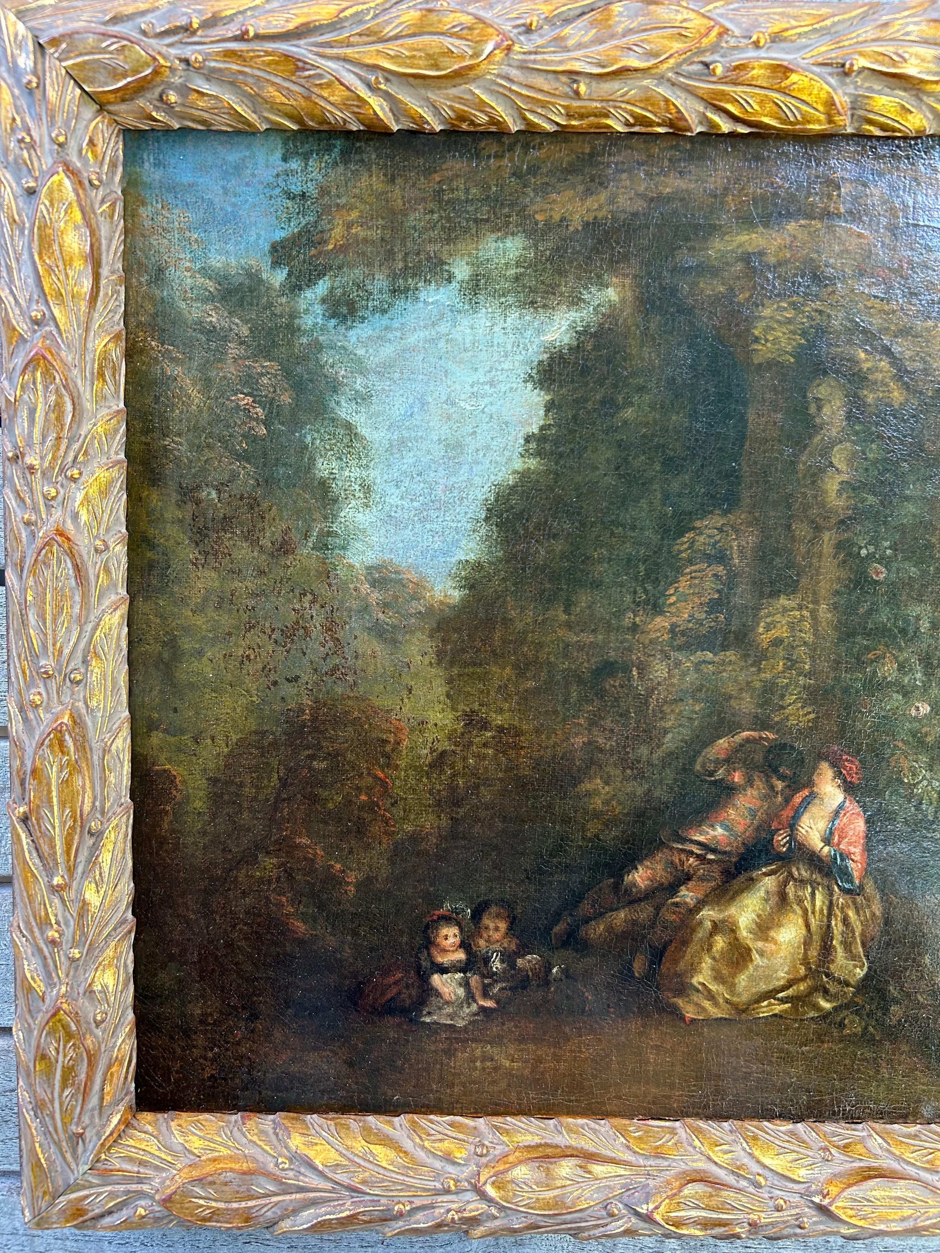 Fête Galante - Rococo Painting by Jean Antoine Watteau