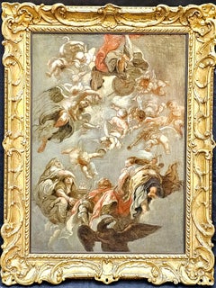 The Apotheosis of James I - Religious art 18th century Old Master oil painting