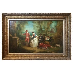 Jean Antoine Watteau, Circle of, 18th Century Large Old Master Painting, France