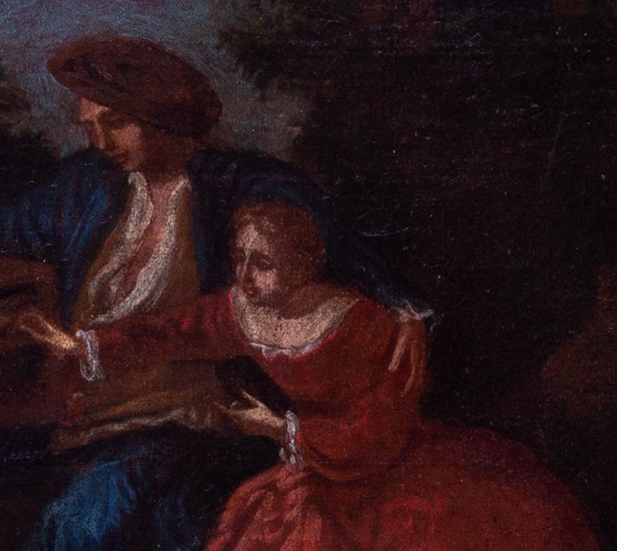 Kreis um Jean-Antoine Watteau (Franzose, 1684-1721)
Befreiung einer Taube
Öl auf Leinwand
27.3/4 x 38,1/8 Zoll. (70 x 96,8 cm.)

Mögliche Reparatur oben rechts. Ansonsten in insgesamt gutem Zustand für das Alter.
