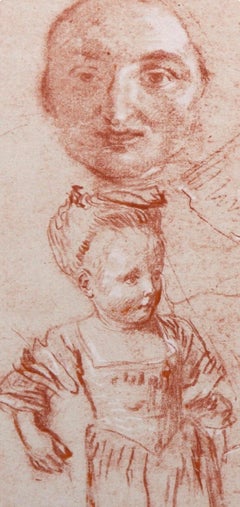 Antoine Watteau, Sketches of little girls, from Faces of Children, 1968 (after)