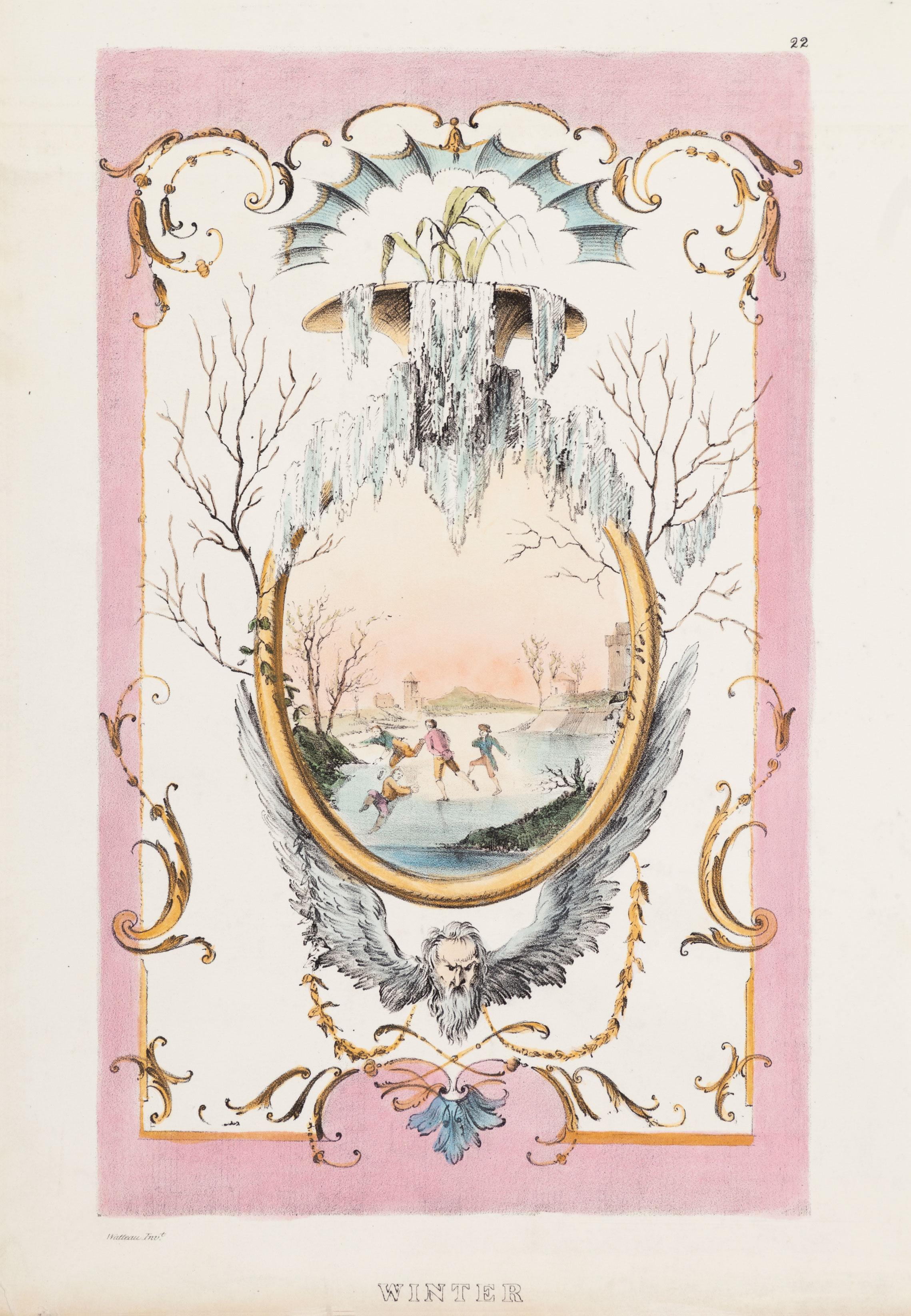 Invierno y primavera - Print de Jean-Antoine Watteau