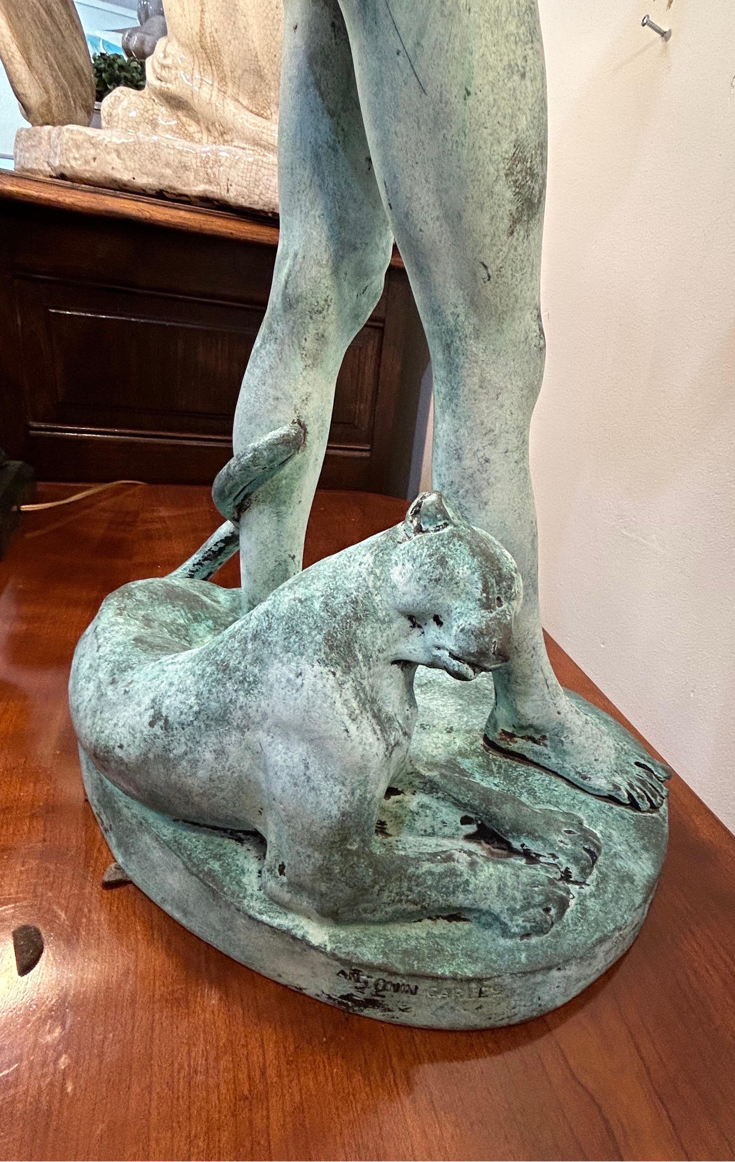 Jean Antonin Carles, bronzo firmato... Acquario... In condizioni buone in vendita a West Palm Beach, FL