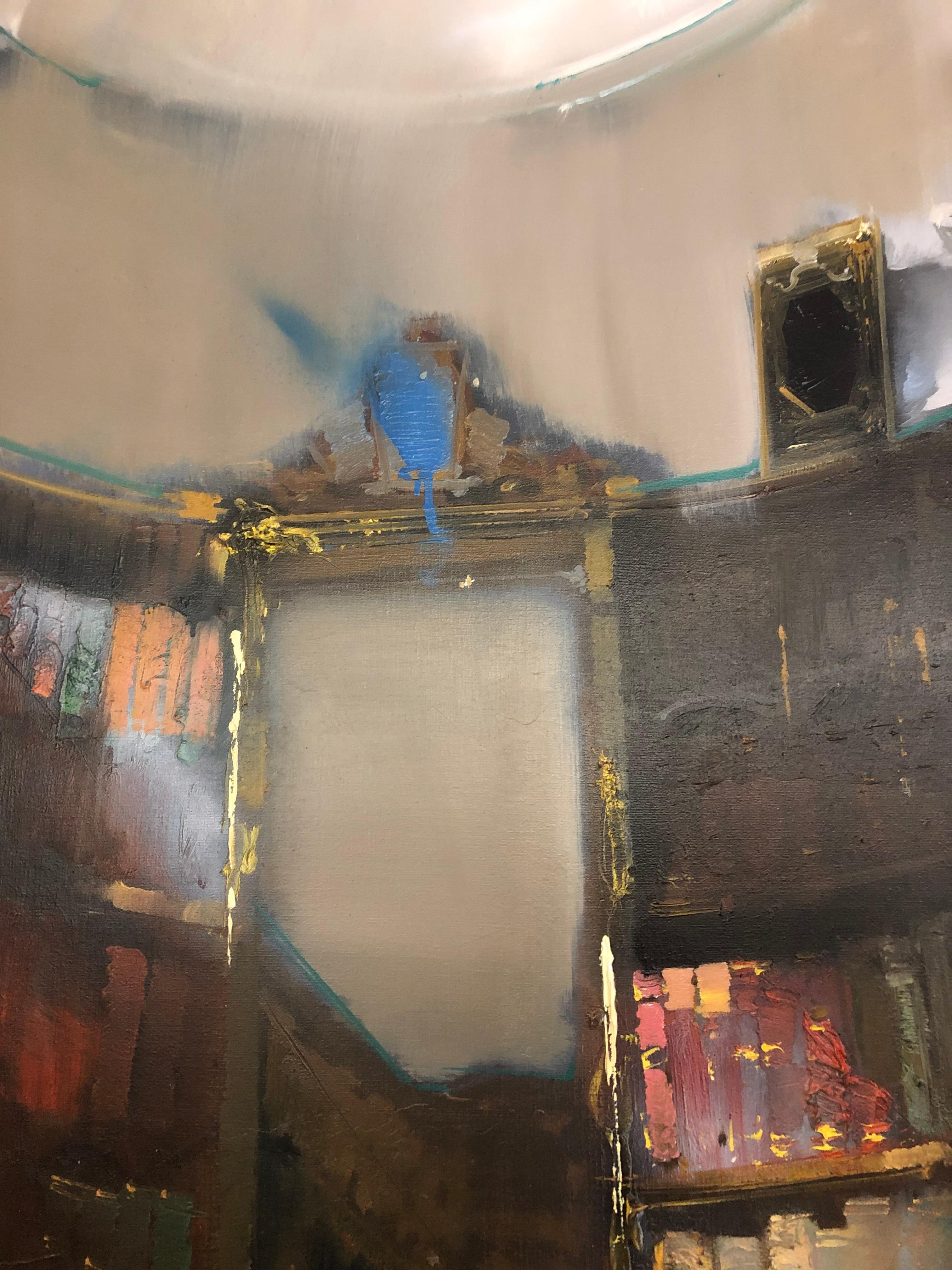 Bibliothèque du Salon Oval - Painting de Jean Arcelin