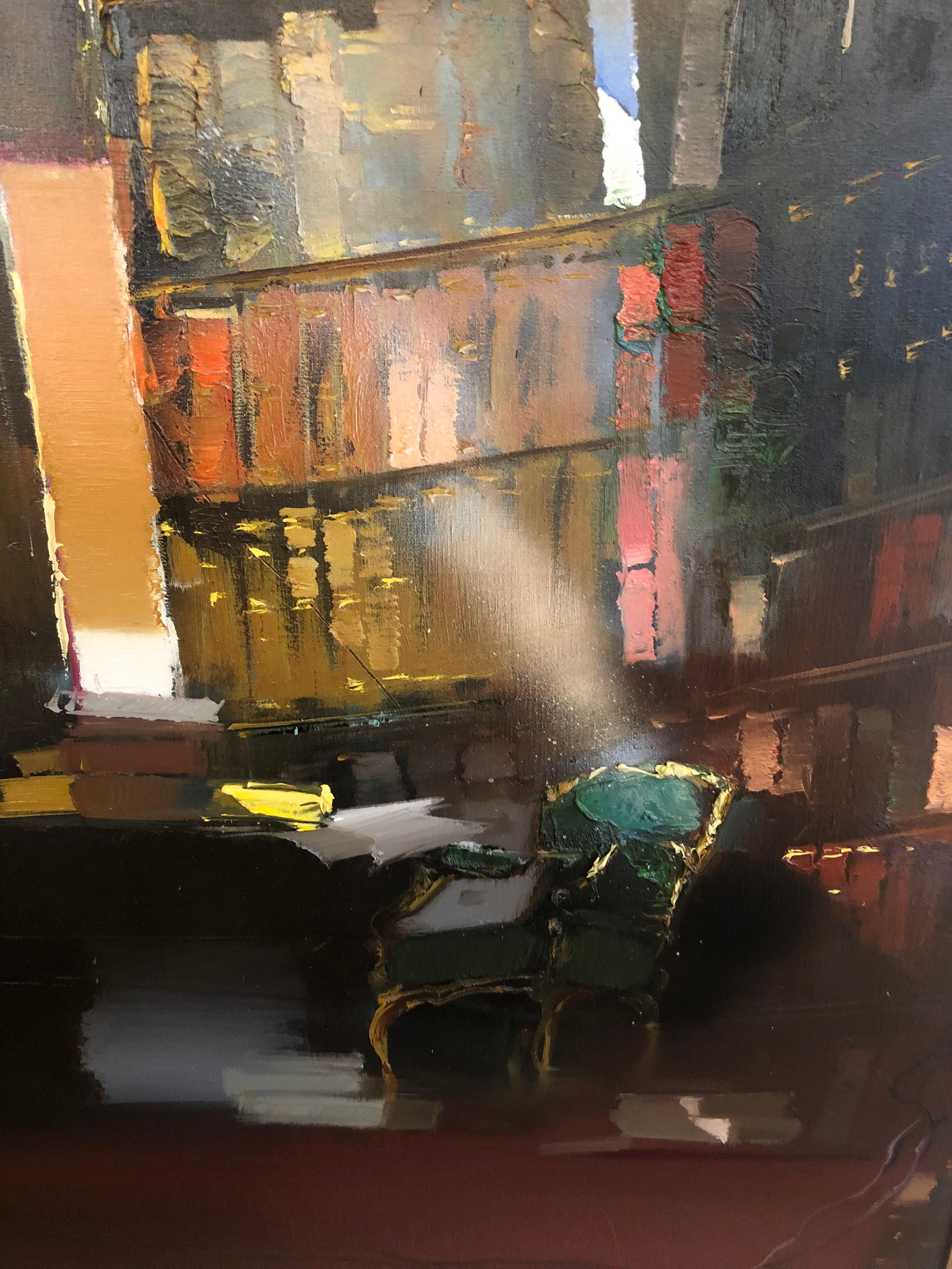 Bibliothèque du Salon Oval - Impressionnisme Painting par Jean Arcelin