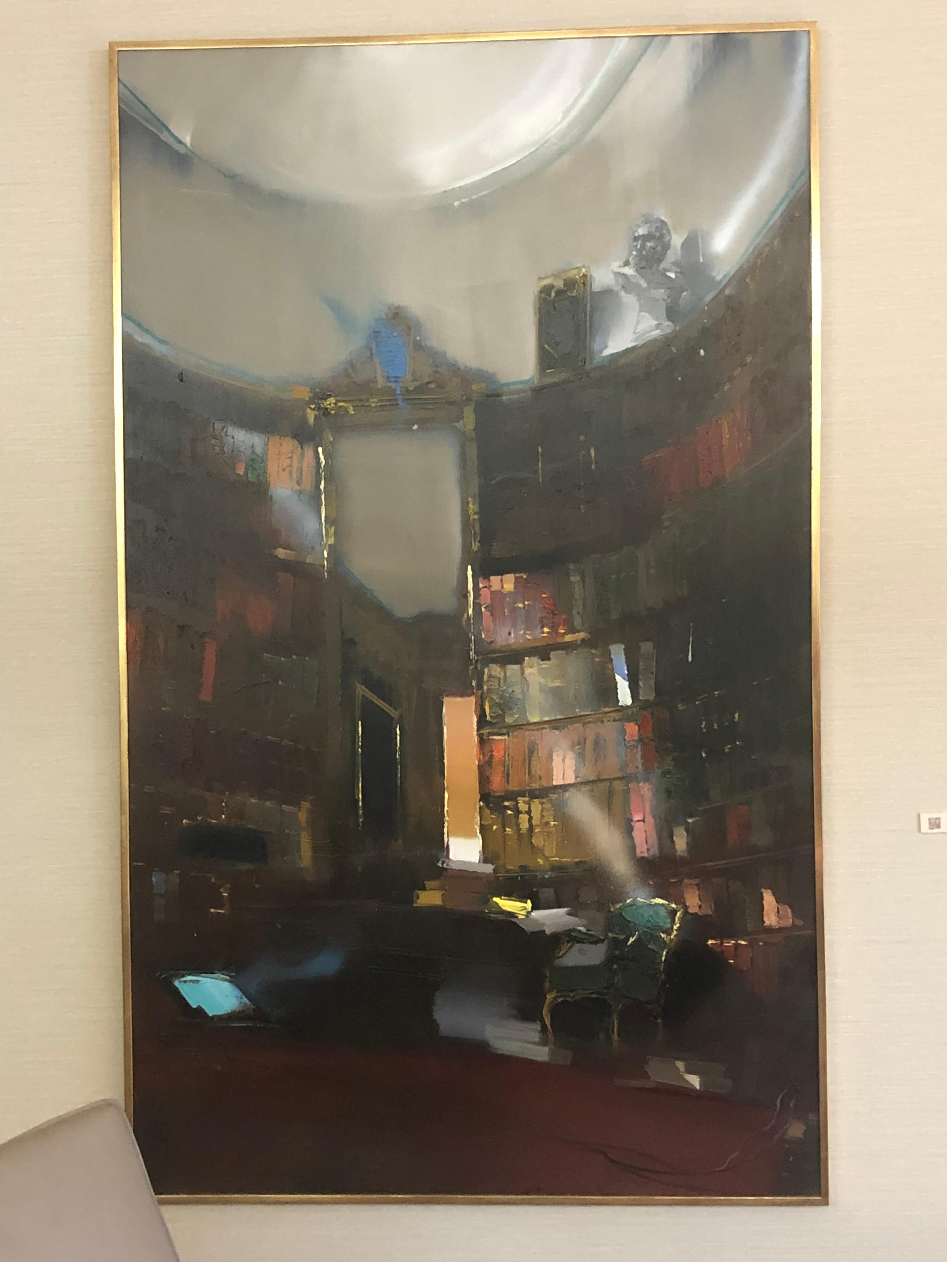 Jean Arcelin Interior Painting - Bibliothèque du Salon Oval