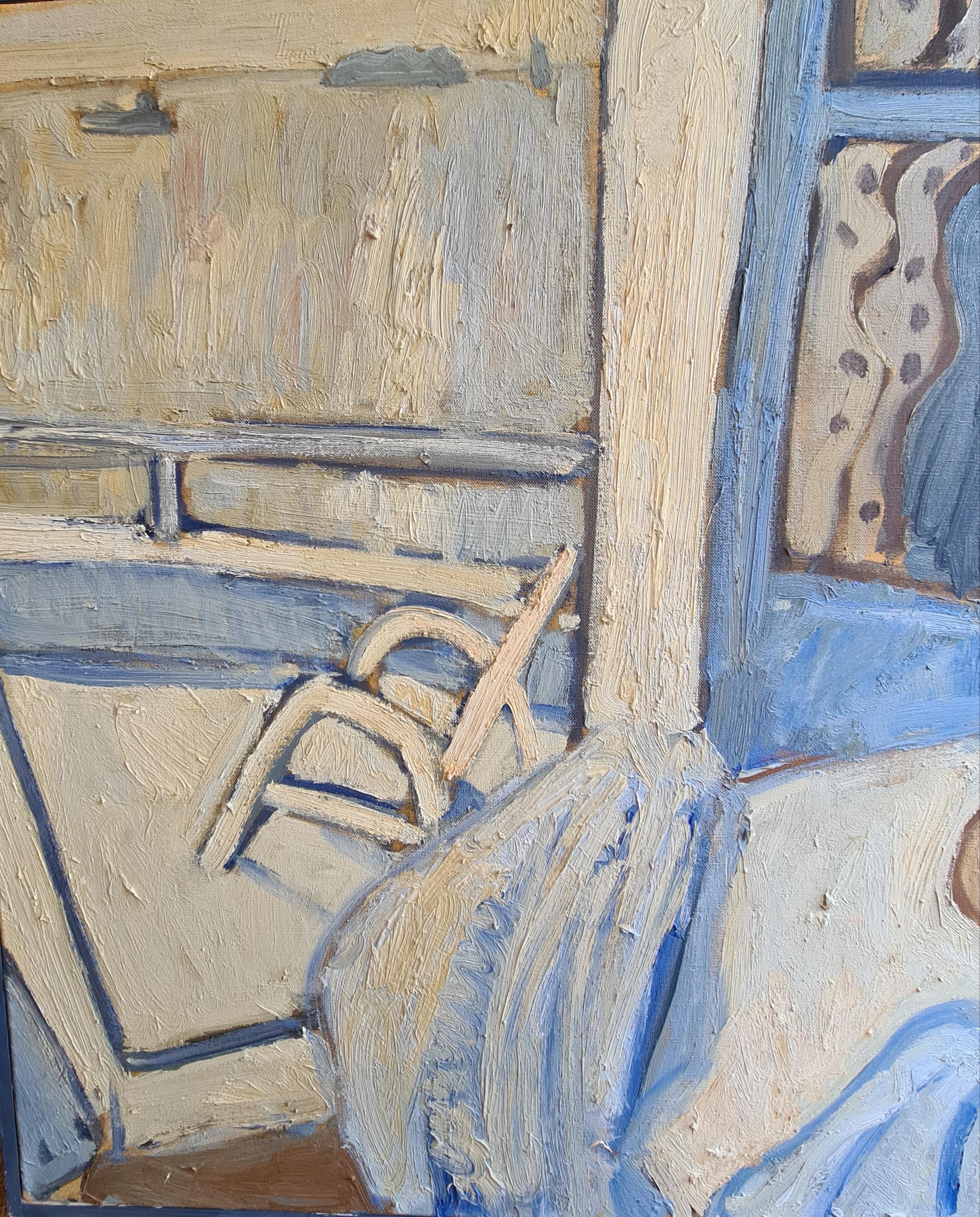 Sieste Amoureuse, la serviette d'après-midi,  Hommage à Matisse - Gris Nude Painting par Jean Arene