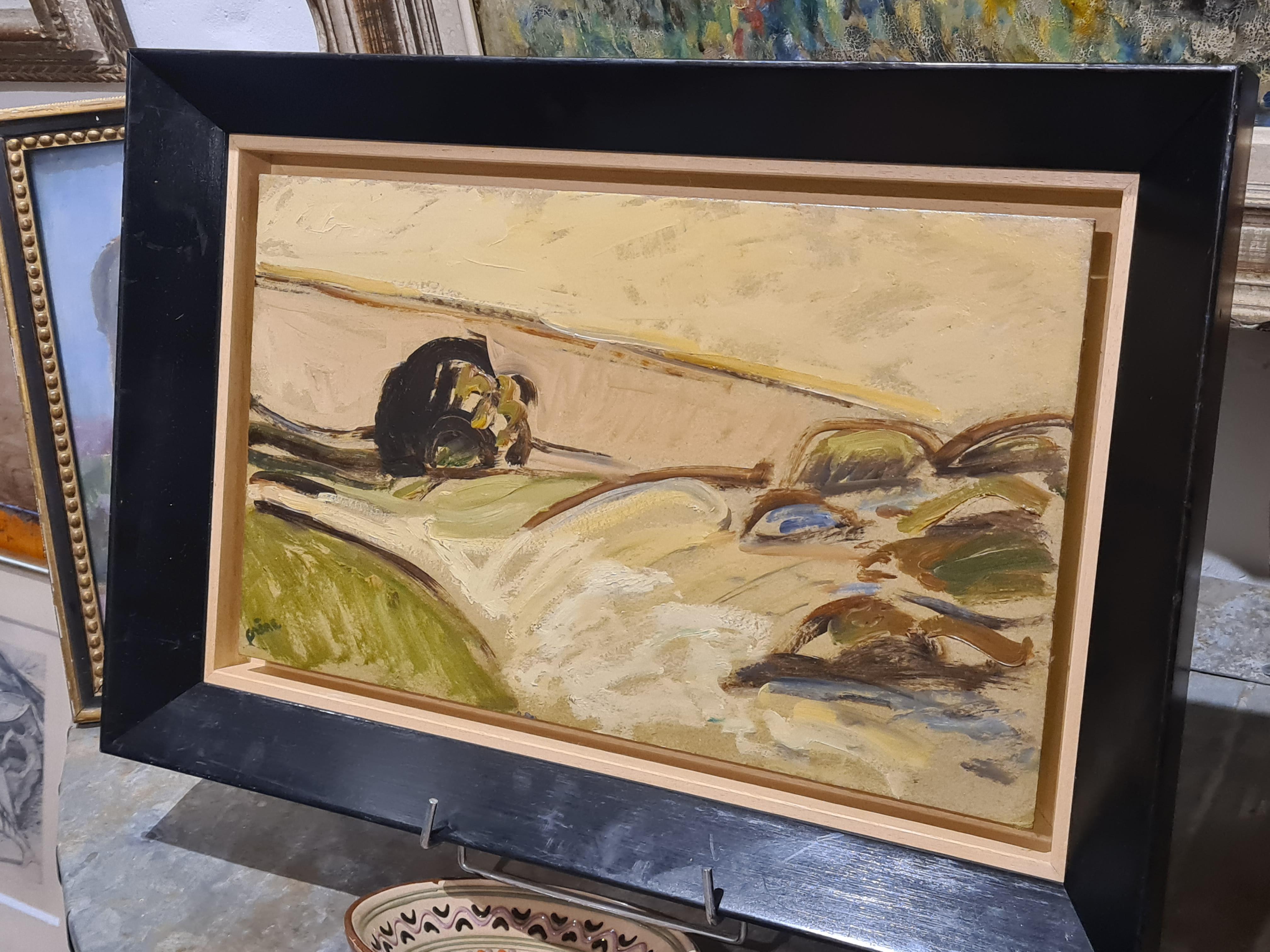Paesaggio provenzale espressionista francese. Olio su tavola. 6