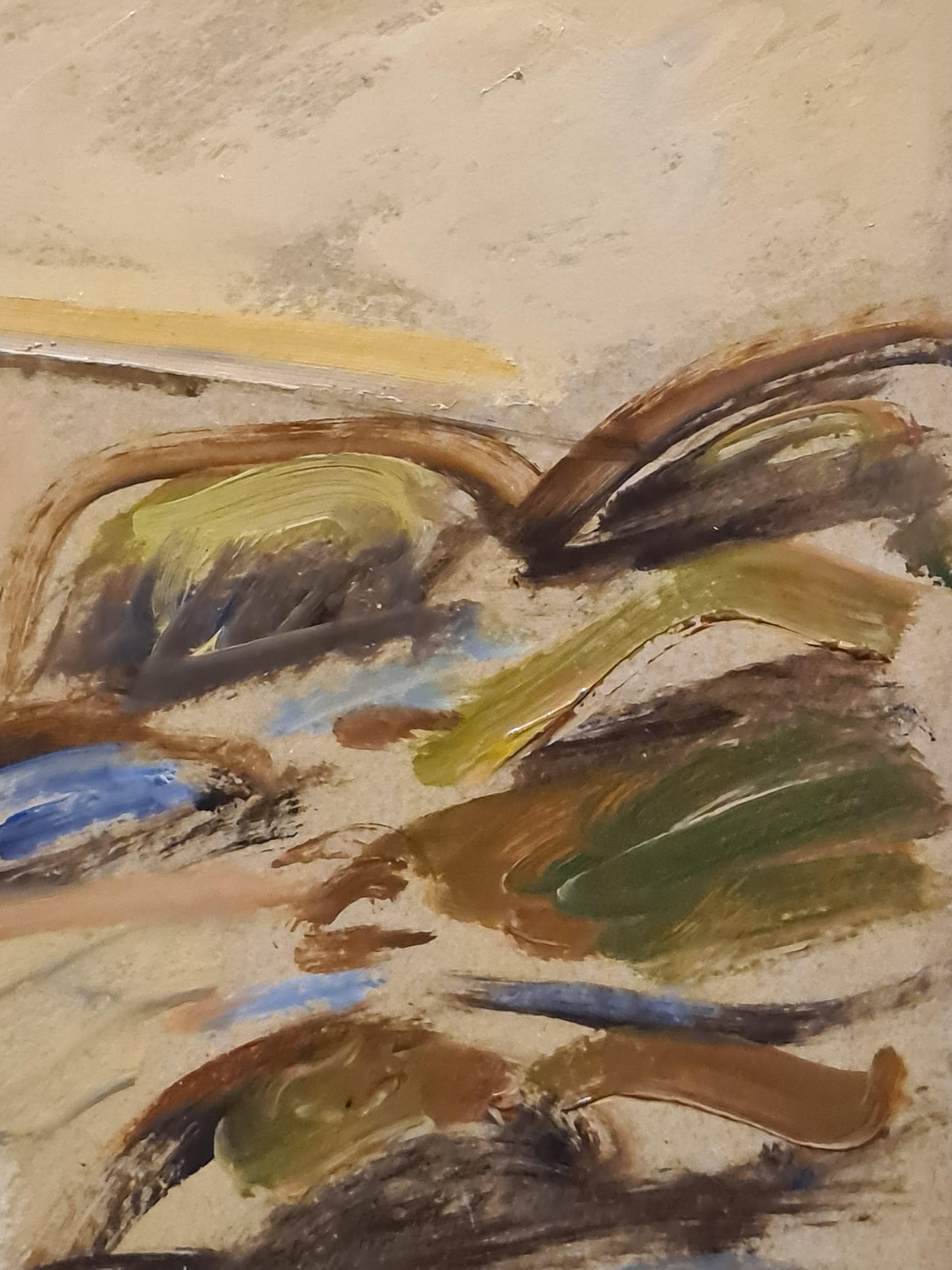 Paesaggio provenzale espressionista francese. Olio su tavola. 1