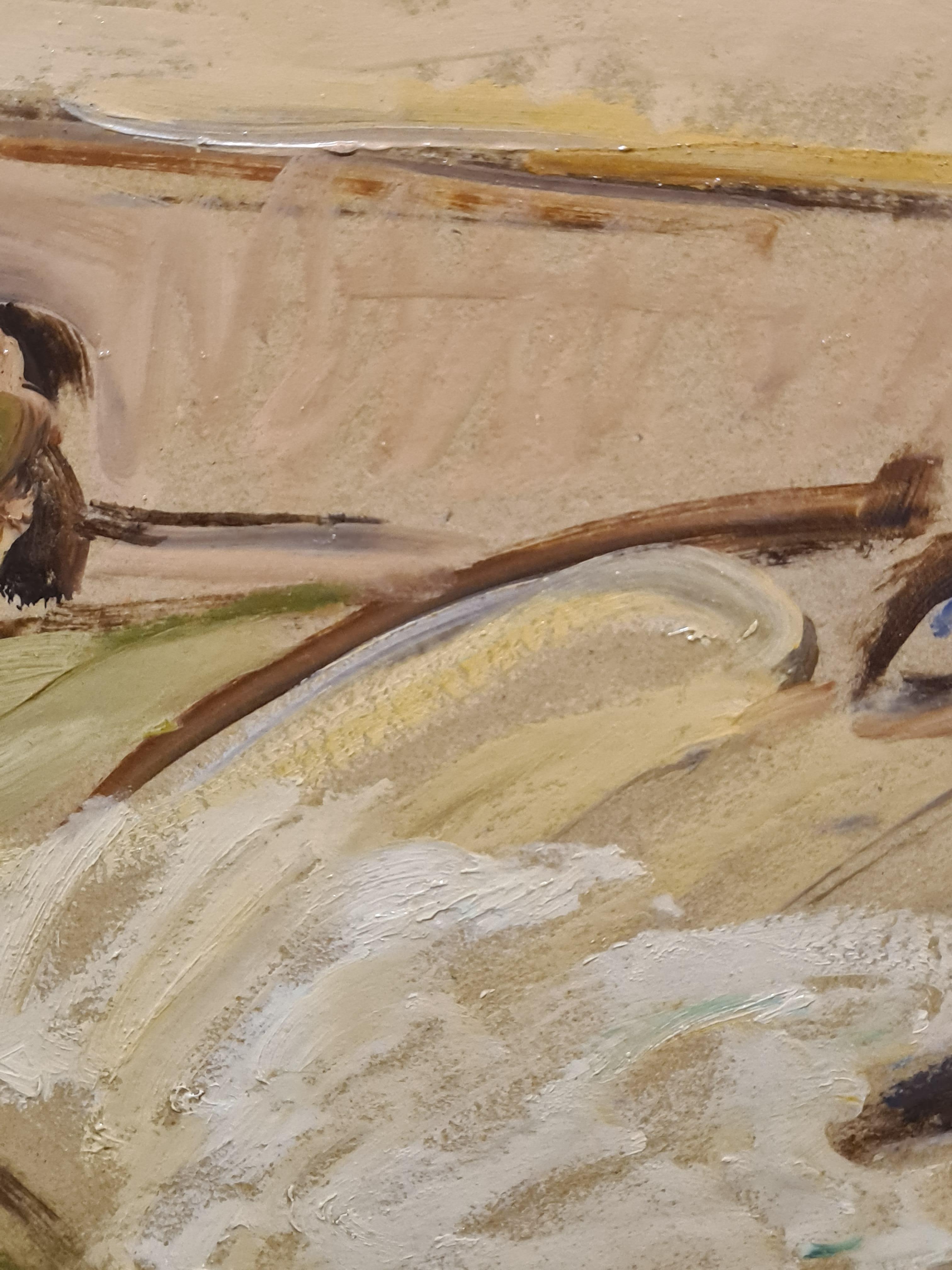 Paesaggio provenzale espressionista francese. Olio su tavola. 2