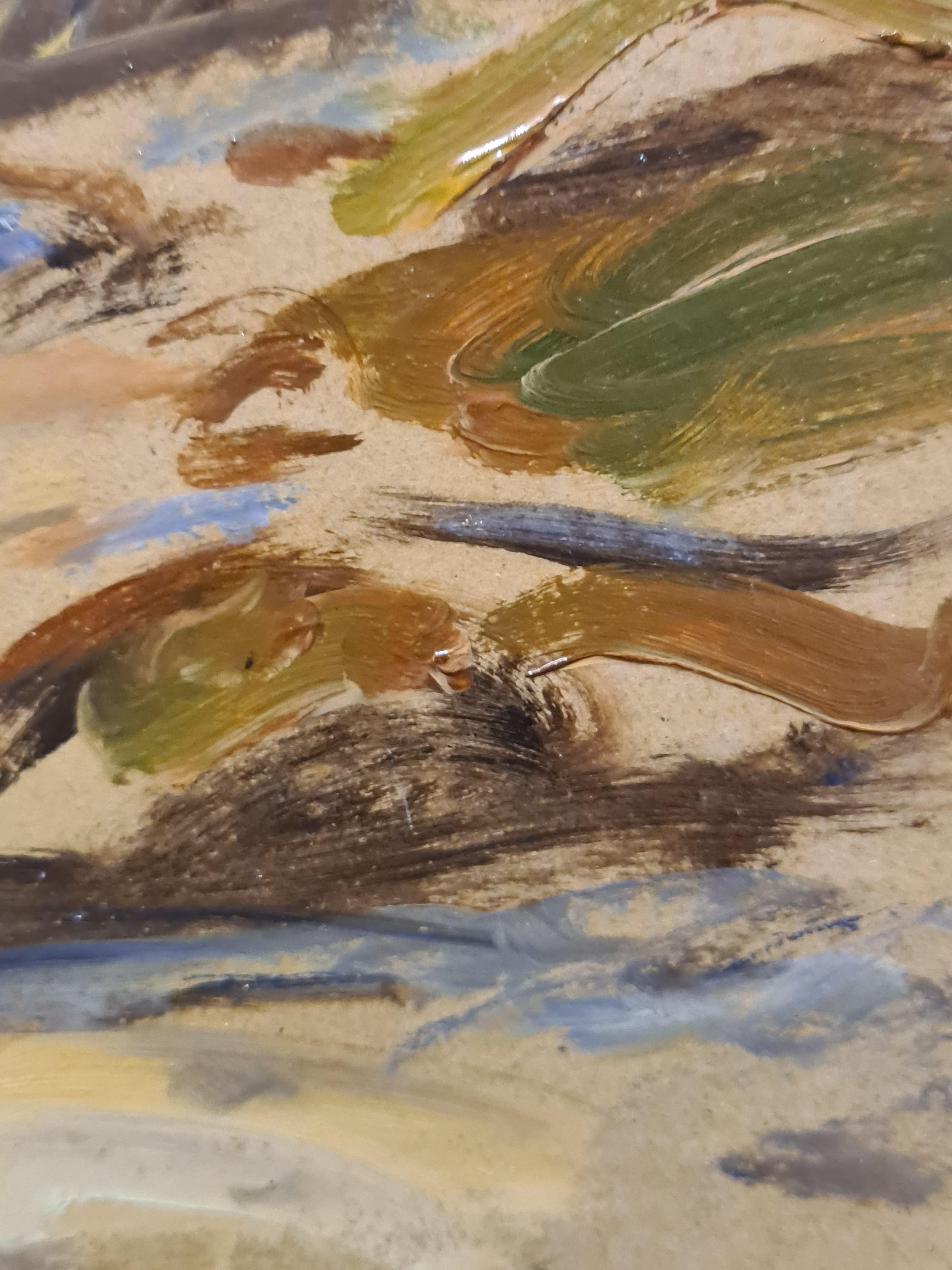 Paesaggio provenzale espressionista francese. Olio su tavola. 5
