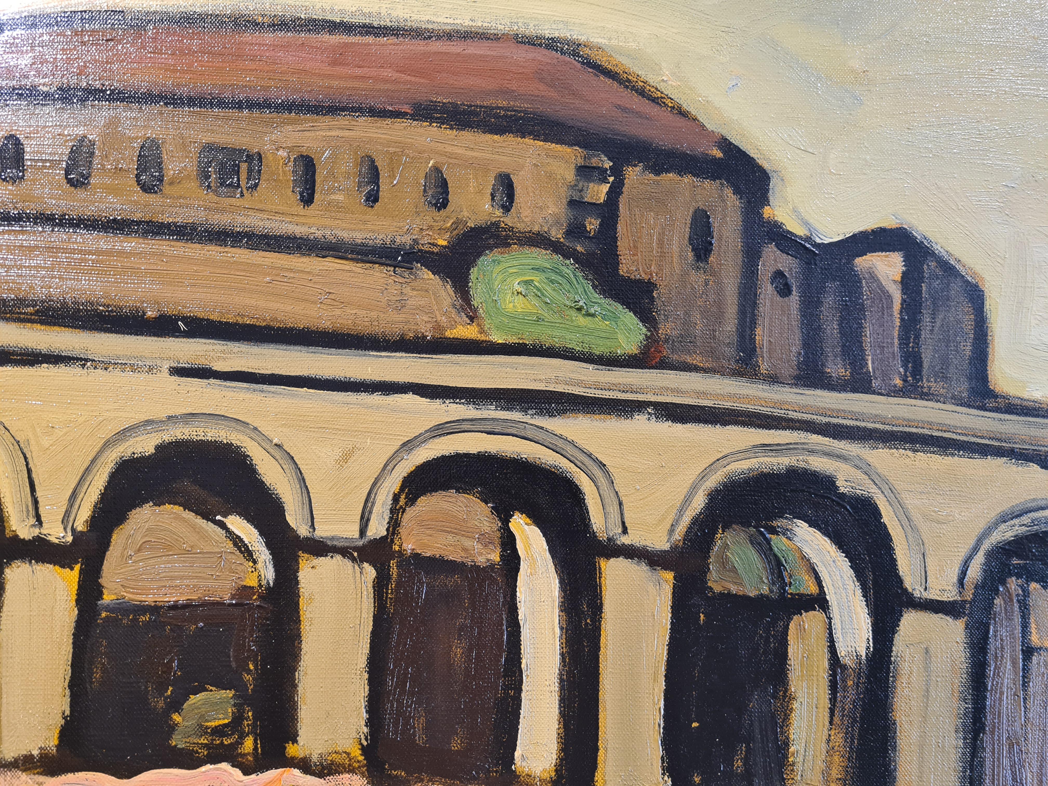 Große Ansicht des französischen Expressionismus, eine provenzalische Straßenszene, The Colonnades. im Angebot 1