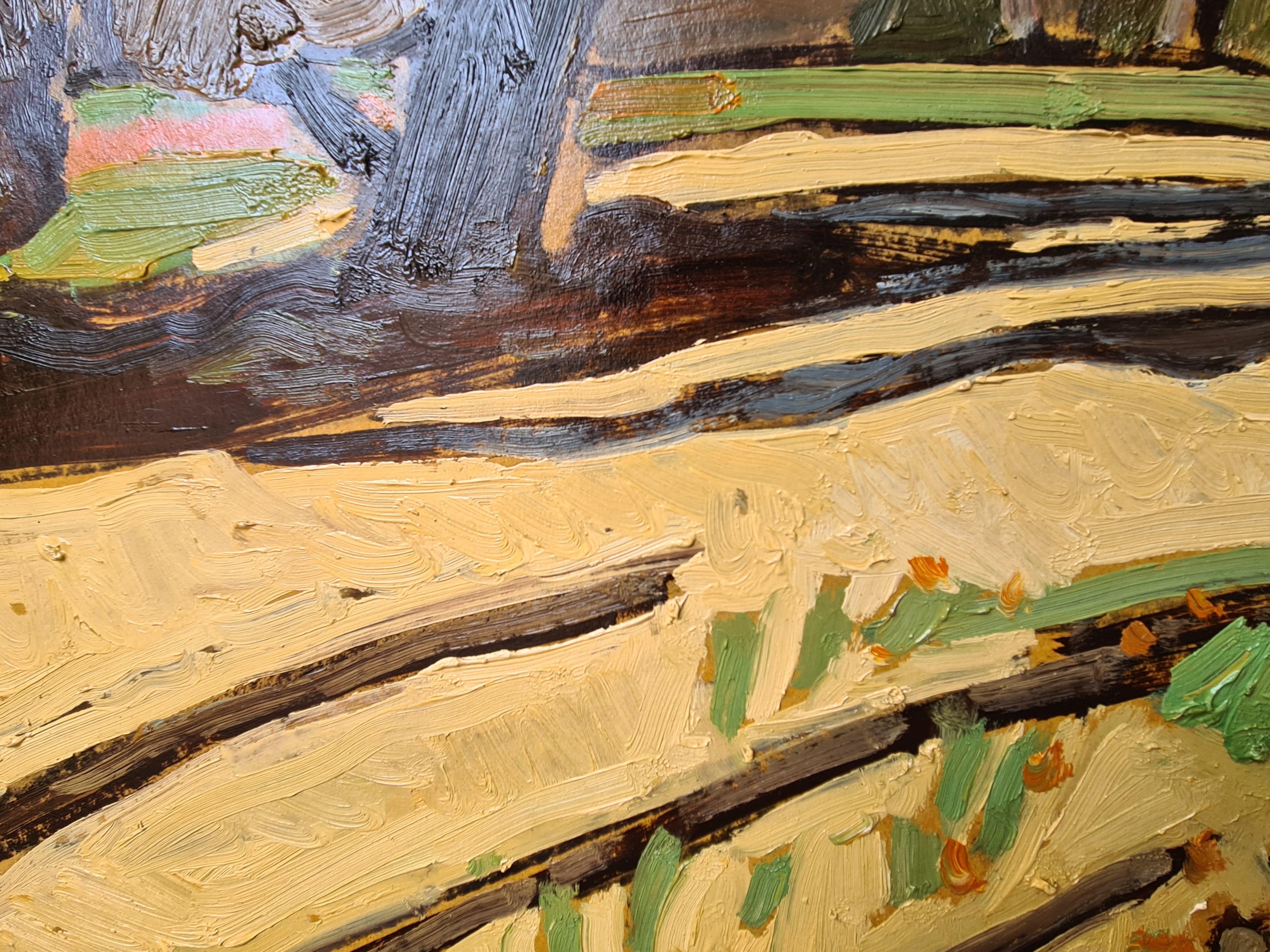 Französischer Expressionist Öl auf Leinwand, Provence, Coin du Parc im Angebot 6