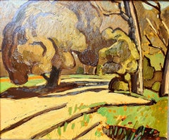 Huile sur toile expressionniste française, Provence, pièce du Parc