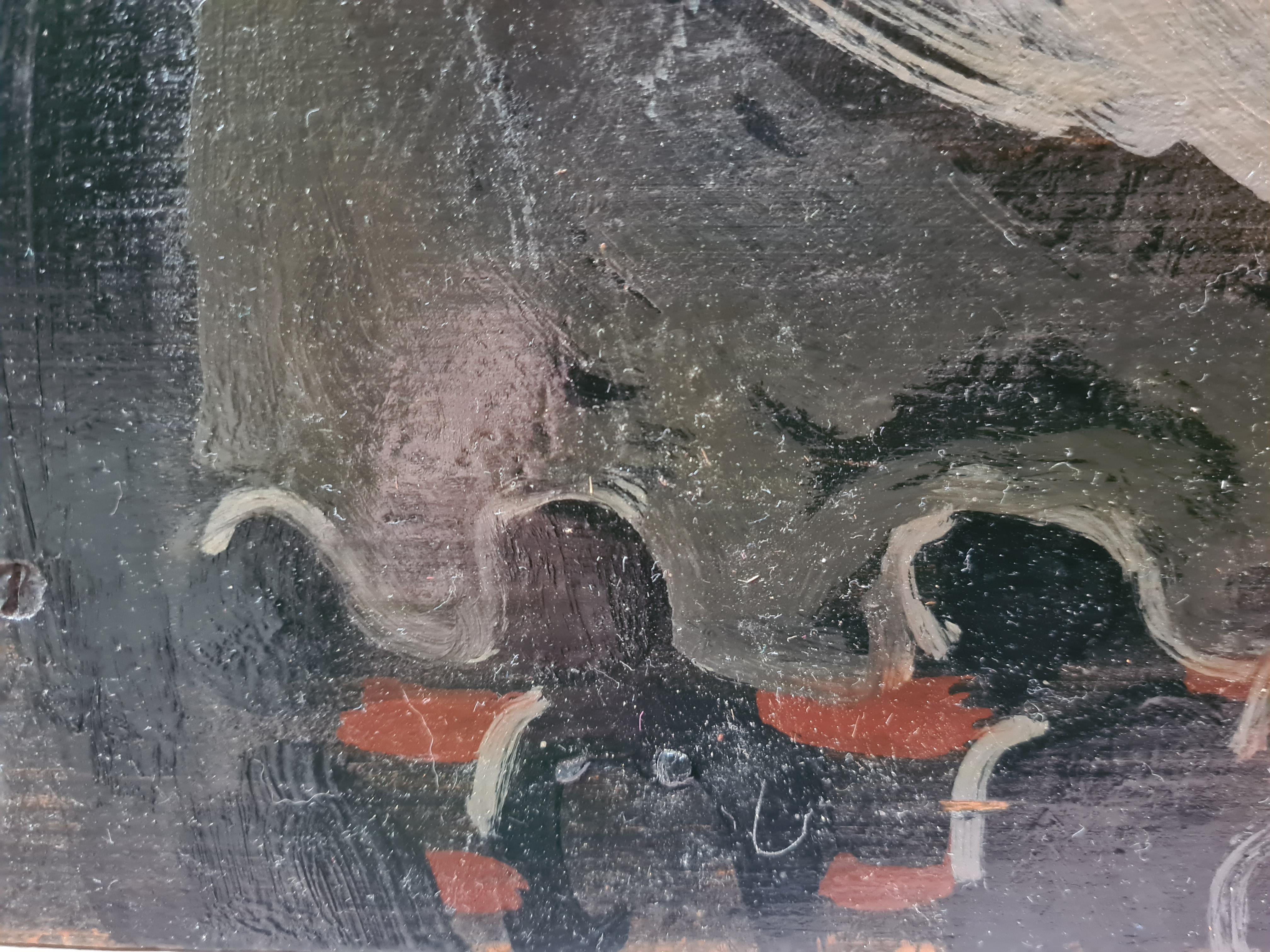 Französisches expressionistisches Ölgemälde auf Tafel, La Tauromaquia im Angebot 2