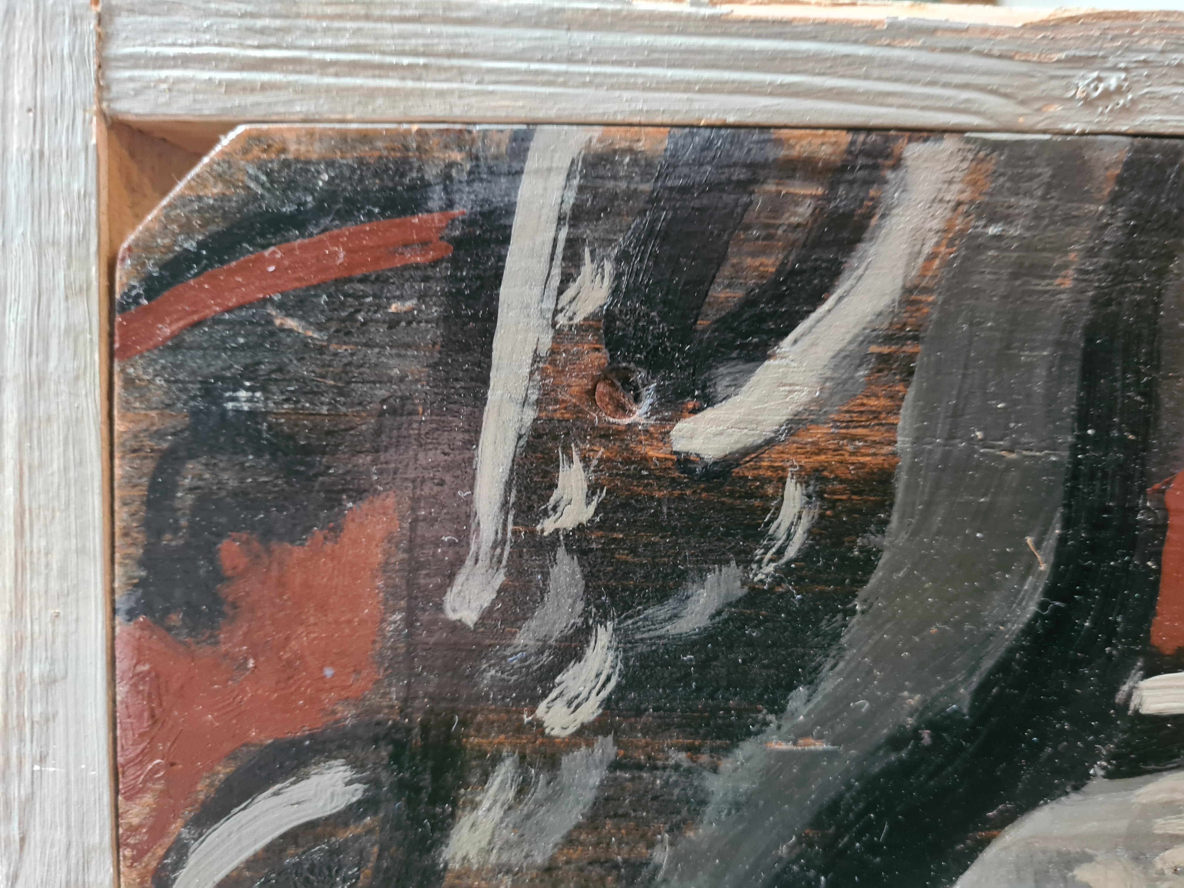 Französisches expressionistisches Ölgemälde auf Tafel, La Tauromaquia im Angebot 4