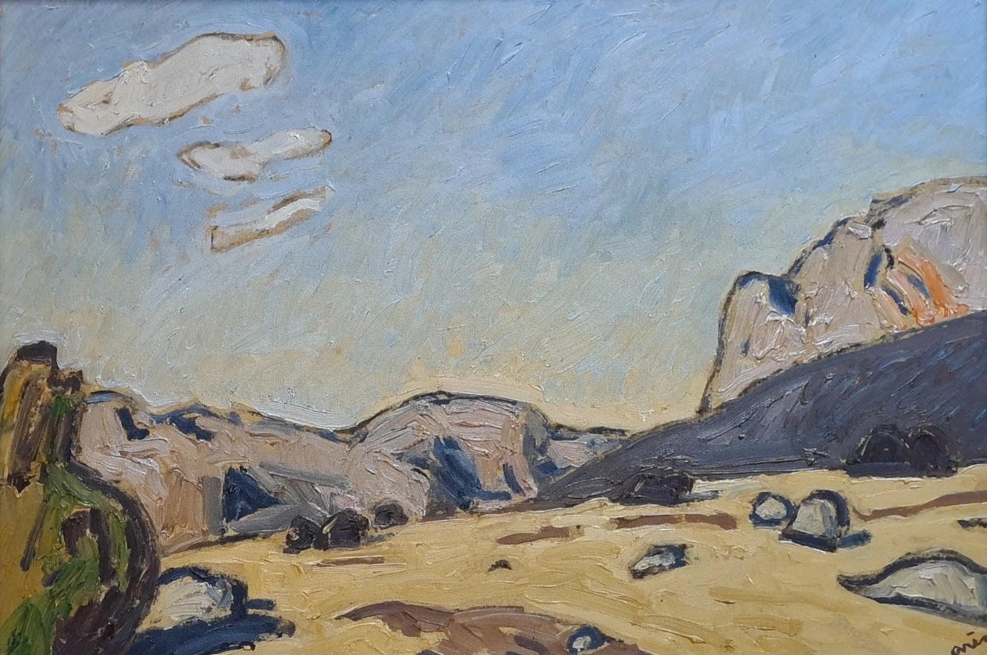 Jean Arène Landscape Painting - French Expressionist Provençal Landscape, Plateau au Verdon