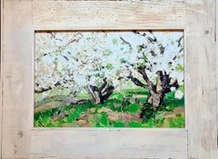 French Expressionist Provençal Landscape, The Cherry Blossom. Oil on Board.