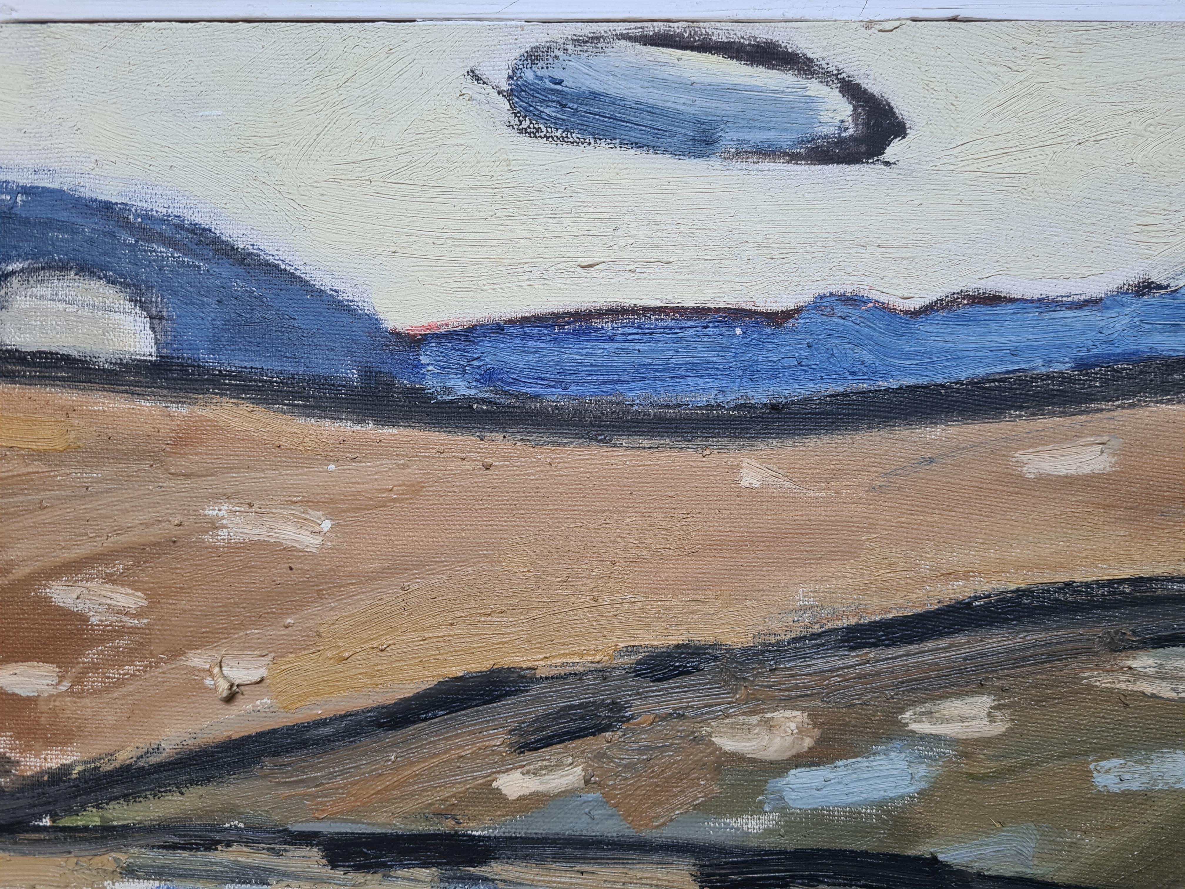 Das Kornfeld, Französische expressionistische Landschaft aus der Mitte des Jahrhunderts, Blés a Vincelles im Angebot 6