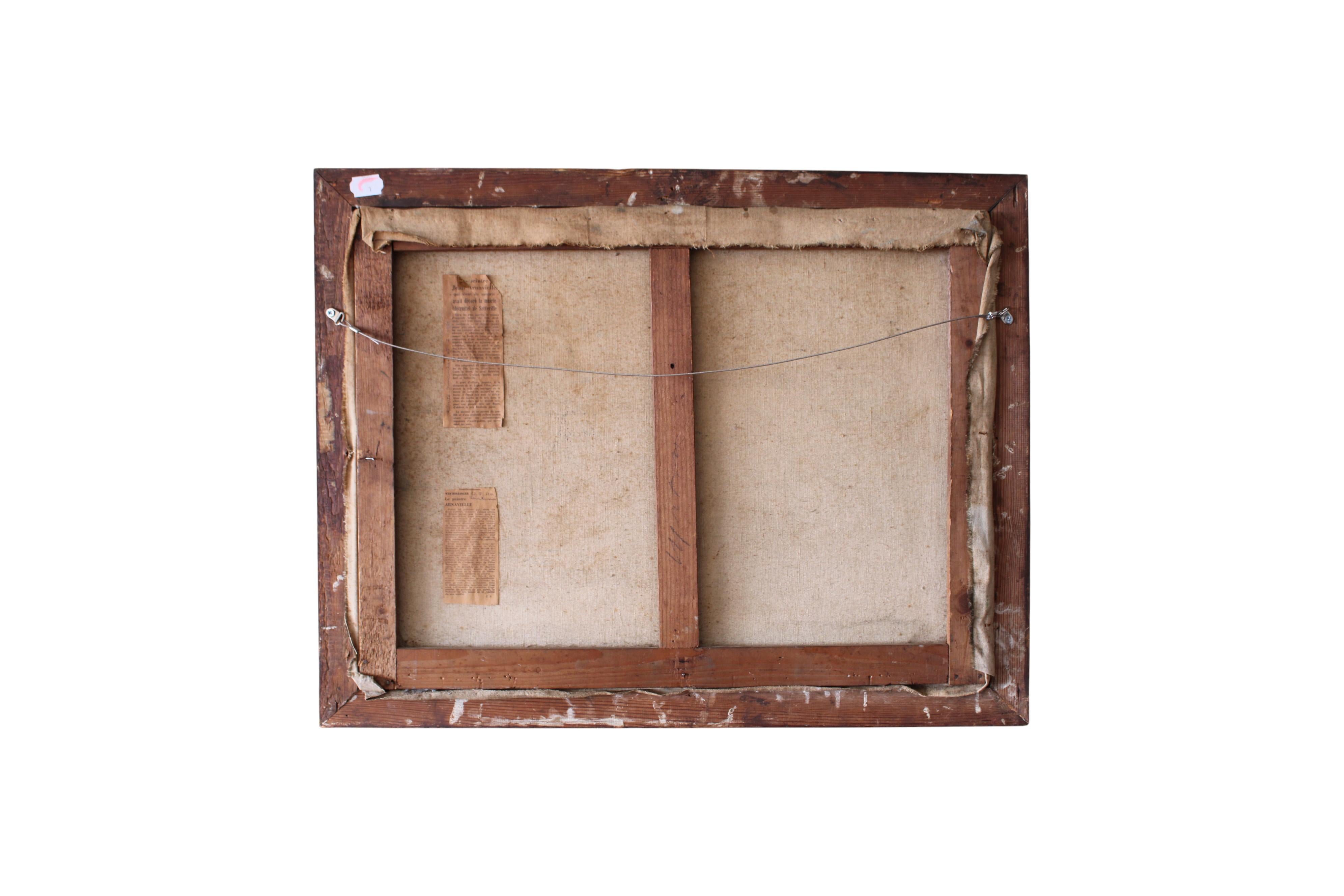 Vintage Post-Impressionist Französisch Landschaft Ölgemälde von einer Frau in der Landschaft im Angebot 7