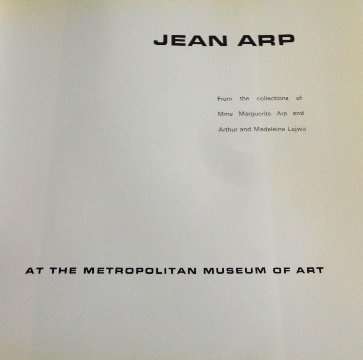 Late 20th Century Jean Arp: At The Metropolitan Museum of Art - 1972 - Exhibition Collection Book 