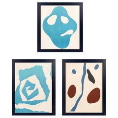 Jean Arp Color Lithographs 18.5 "H x 14.5 "W Mid Century Modern Abstrakte Kunst