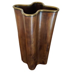 Jean Arp Inspired Copper & Bronze Amoeba Flower Vase Lawrence Essentials 1980s 