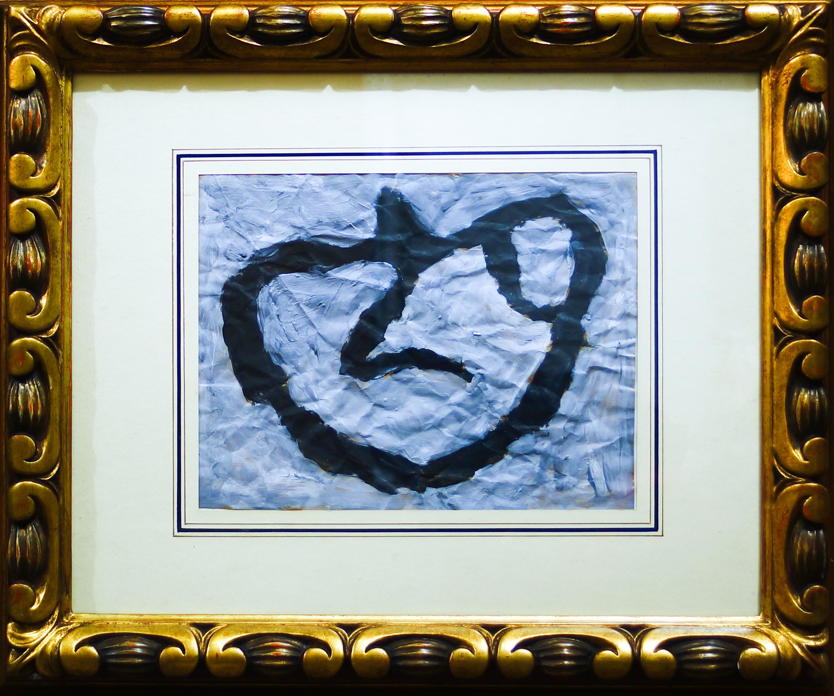 Crumpled Paper - Original Oil on Crumpled Paper by Jean Hans Arp - 1956 - Painting by Jean Arp