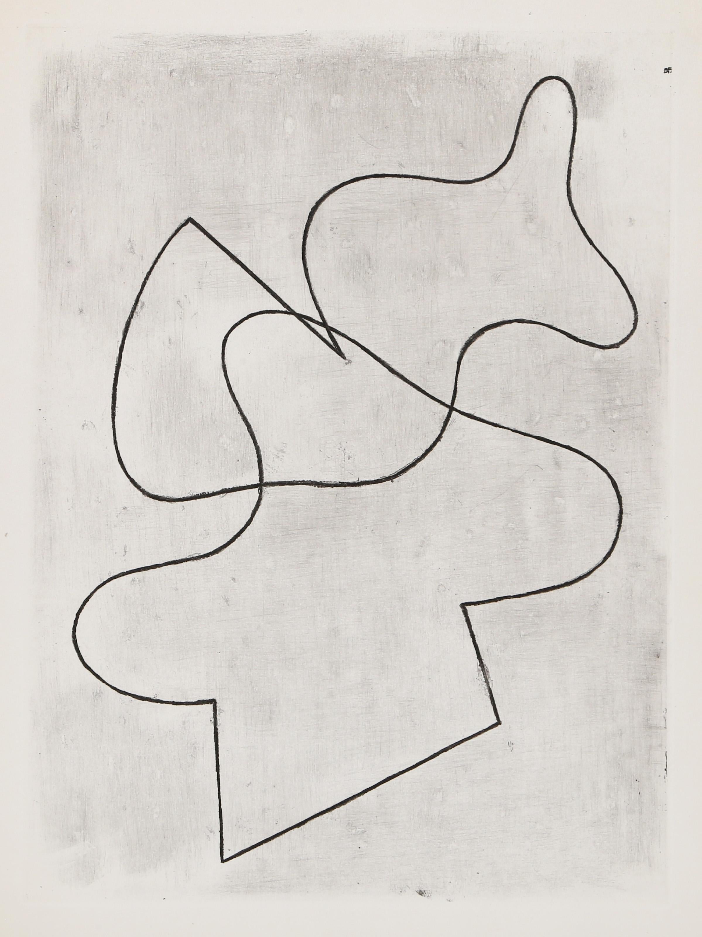 A Travers Les Myrtes du Reve, Minimalistische Radierung von Jean Arp