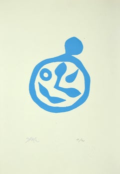 Blue Composition - Original Screen Print by Jean Arp - 1970s